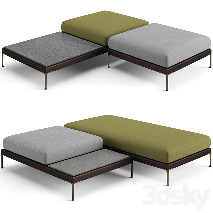 Minotti Patio benches set 3DSMAX Model