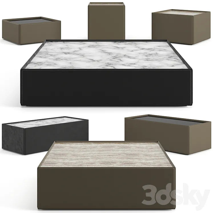 Minotti Side coffee tables set 3DSMAX Model
