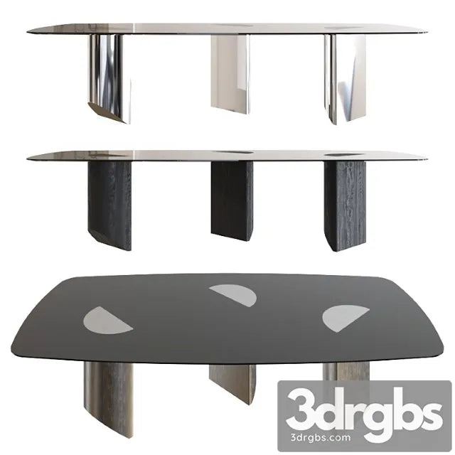 Minotti wedge barrel-shaped bronzed glass top 2 3D Model Free