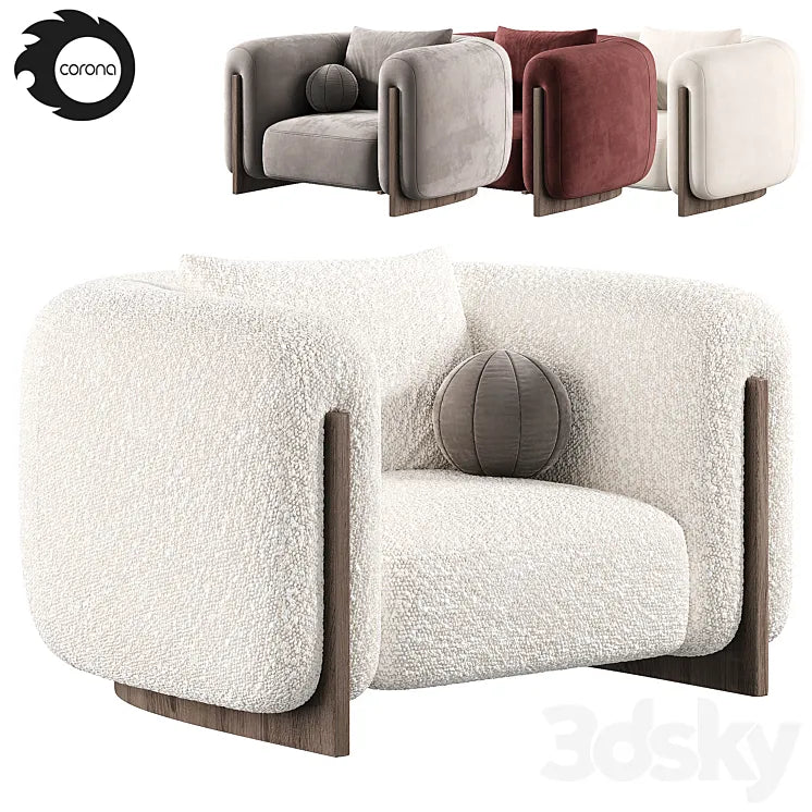 Minuit Armchair by stephane parmentier armchairs 3DSMAX Model