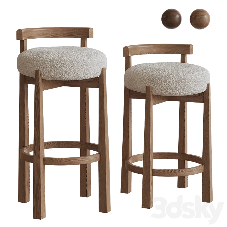 MIREN bar stools by Noho Home in two sizes 3DSMAX Model