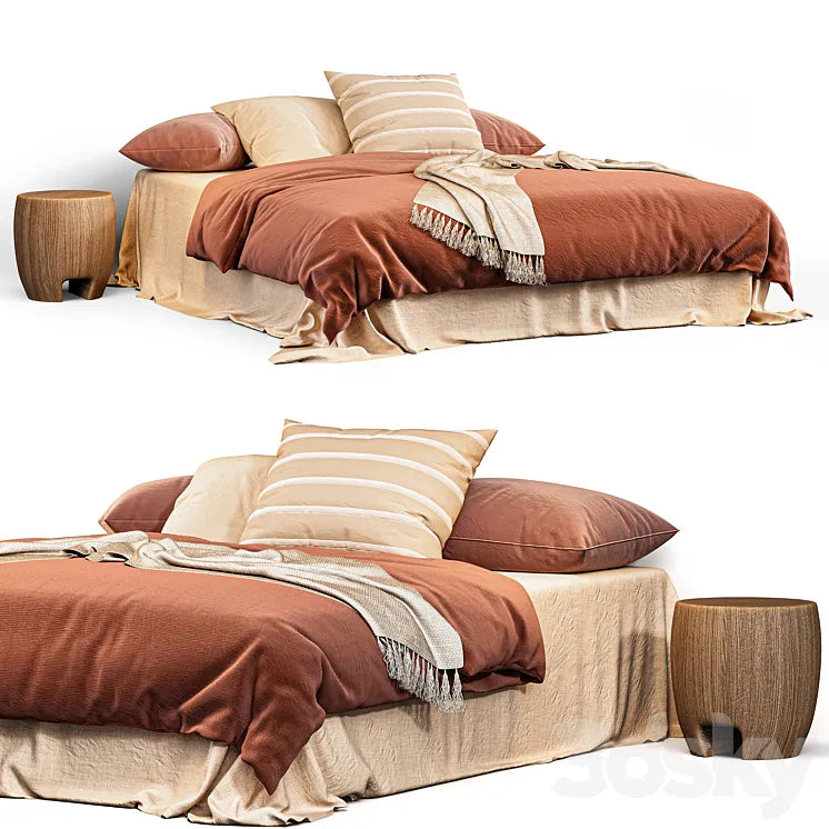 modern bed minimal Russia _crimson color 3DSMAX Model