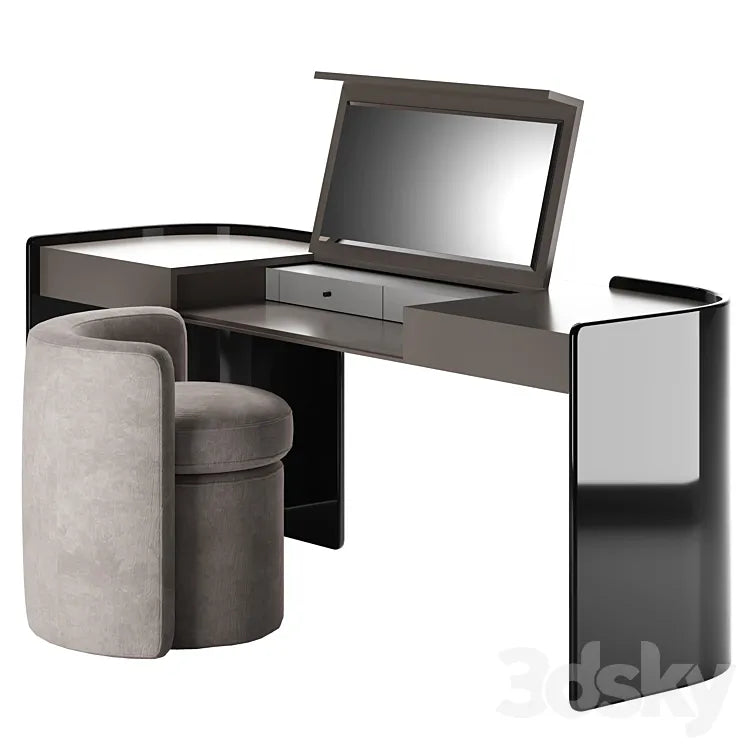 Modern Make Up Table with Pouf 3DSMAX Model