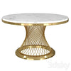 Modern Round Dining Table Stainless Steel Sintered Stone Plinth Tabletop Golden 3DSMAX Model