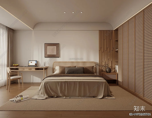 Modern Style Interior 3D Blocks and 3D Models – Bedroom 3D Scene – 566 – CORONA