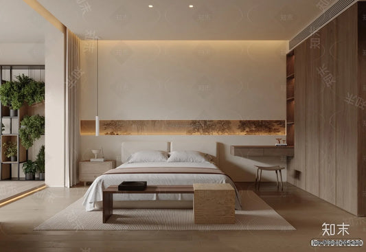Modern Style Interior 3D Blocks and 3D Models – Bedroom 3D Scene – 578 – CORONA
