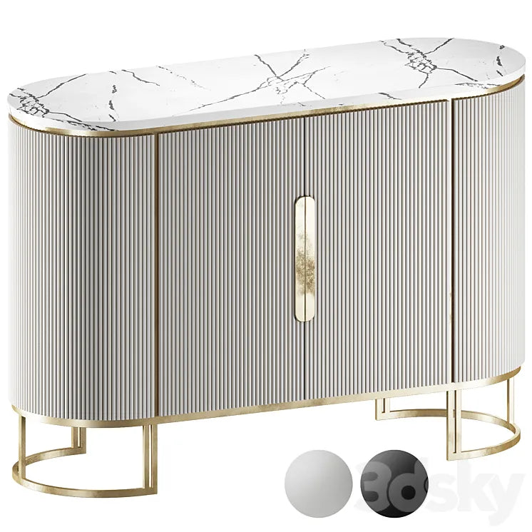 Modern White Sideboard 3DSMAX Model