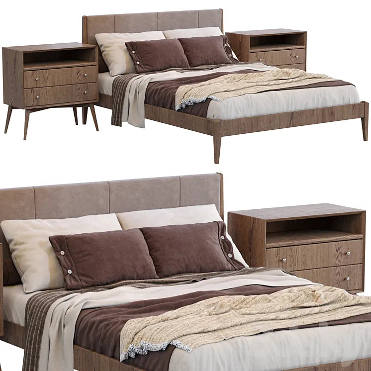 Modern Wood Bed By West Elm 3DSMAX Model