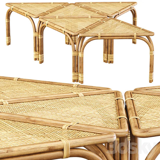 Modular rattan tables 3DSMAX Model