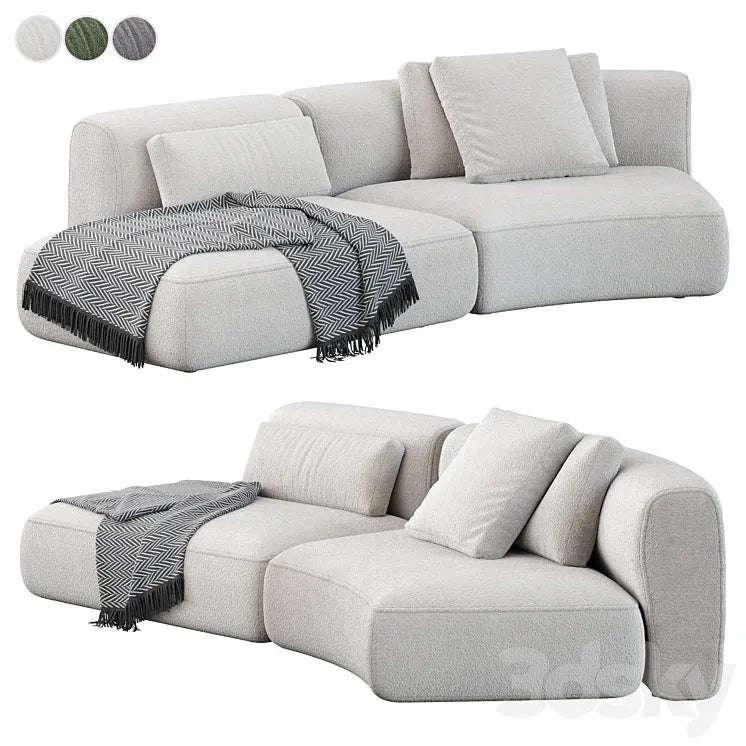 Modular sofa MDF ITALIA Cozy Curve Sofa 3DSMAX Model