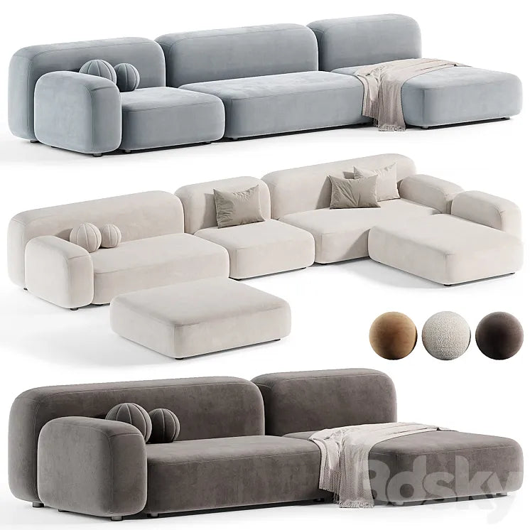 Modular Sofa Ribble-3 by Divan Modular Sofa Ribble-3 3DSMAX Model