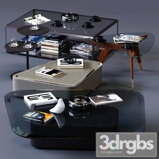Molteni C Coffee Tables Set 01 3D Model Free