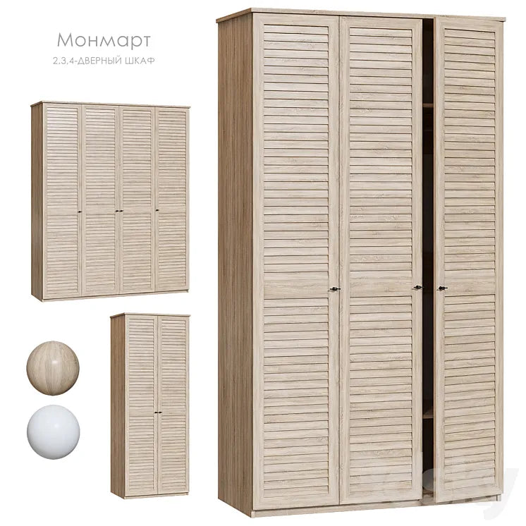 Monmart Wardrobe with hinged doors 3DSMAX Model