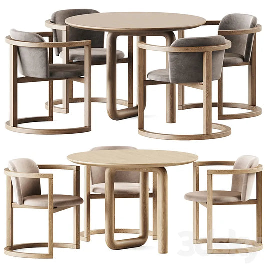 Mono Table by Objects and Ideas and Stir Chair by Kazuko Okamoto 3DSMAX Model