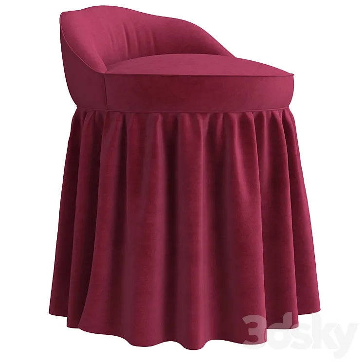 Monogrammed Slipcovered Swivel Stool Ballard Designs 3DSMAX Model
