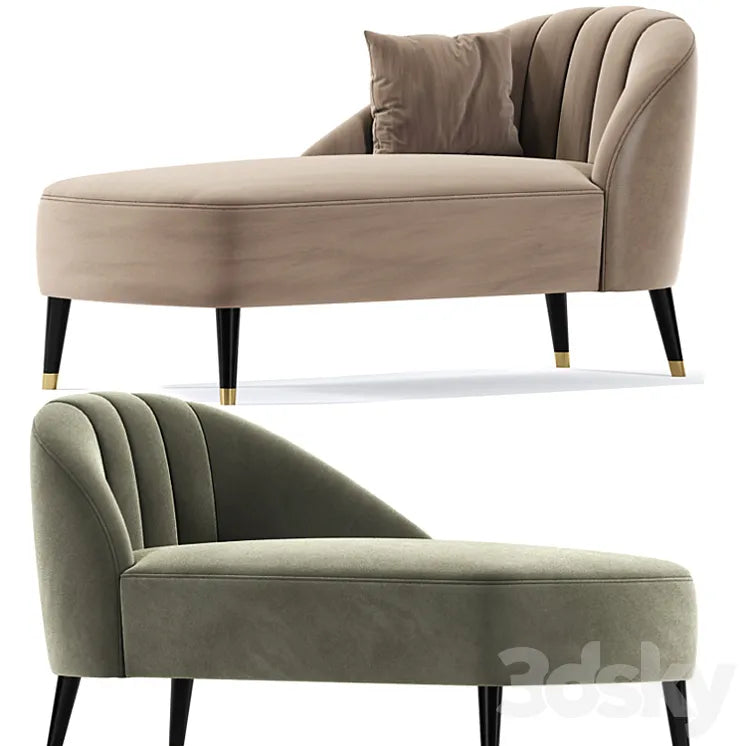 Monroe jade velvet chaise lounge 3DSMAX Model
