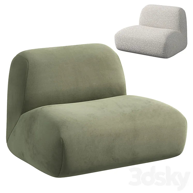 Multi-color Options Boconcept Stuffed Floor Teddy Couch Hippo Loveseat Boucle Cloud armchair 3DSMAX Model
