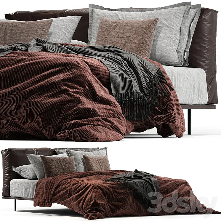 MYNIGHT By Lema Double bed with upholstered headboard 3DSMAX Model