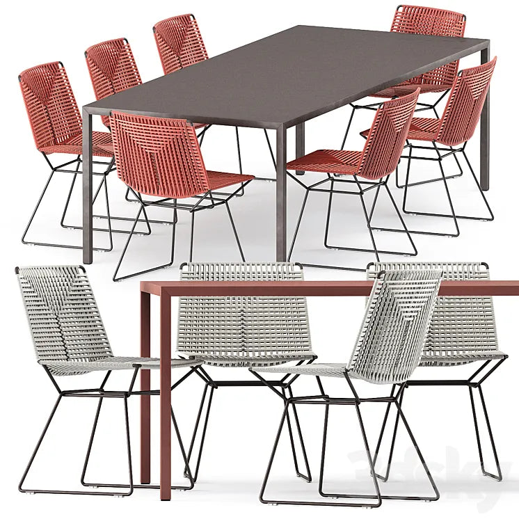 NEIL TWIST CHAIR and TENSE OUTDOOR TABLE by Mdf Italia 3DSMAX Model