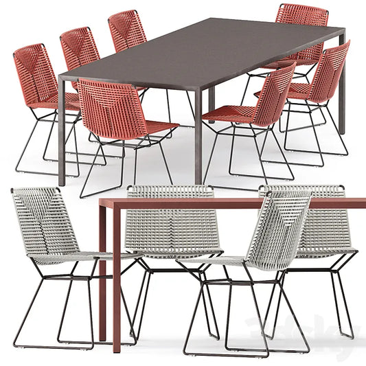 NEIL TWIST CHAIR and TENSE OUTDOOR TABLE by Mdf Italia 3DSMAX Model