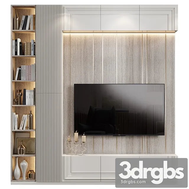 Neoclassical TV Wall 020 3D Model Free