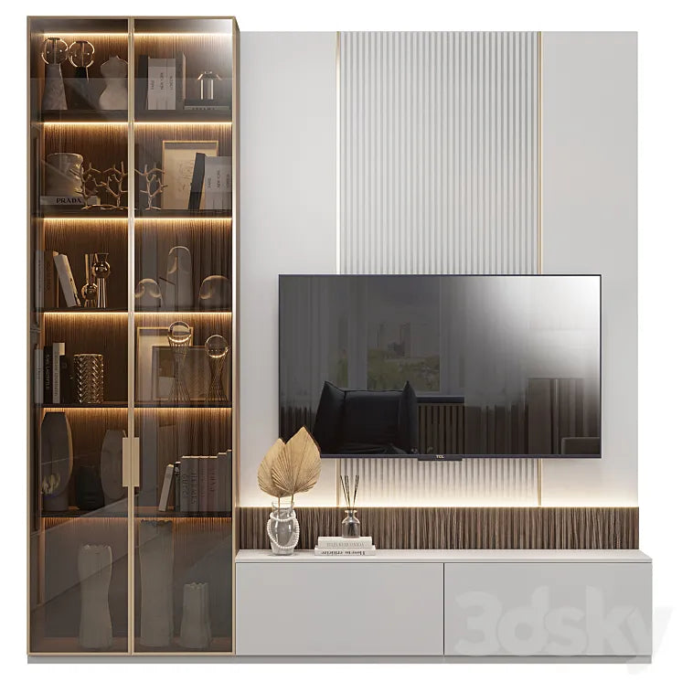 Neoclassical TV wall 025 3DSMAX Model
