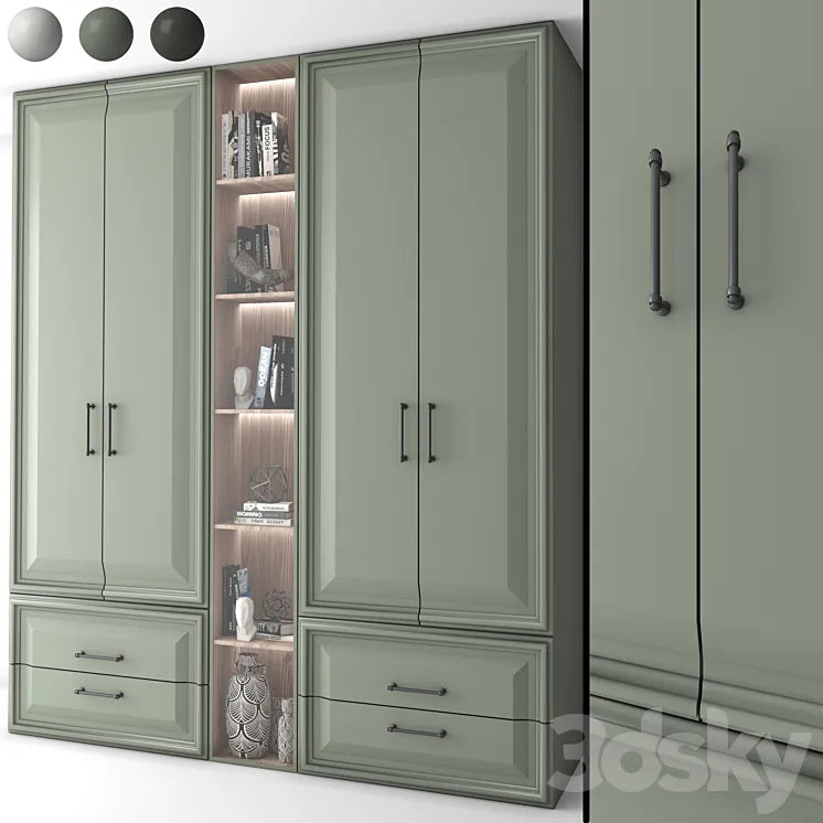 Neoclassical wardrobe 08 3DSMAX Model