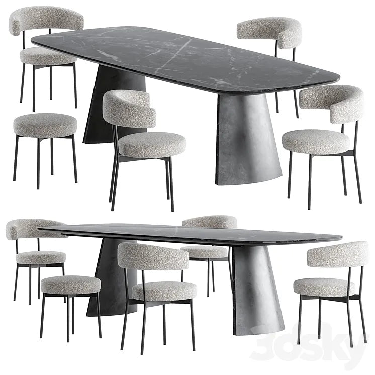 Neuilly chair Torii_table set by Bonaldo 3DSMAX Model