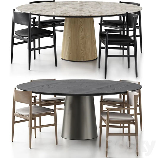 Neve chair with handles and Materic table by Porro 3DSMAX Model