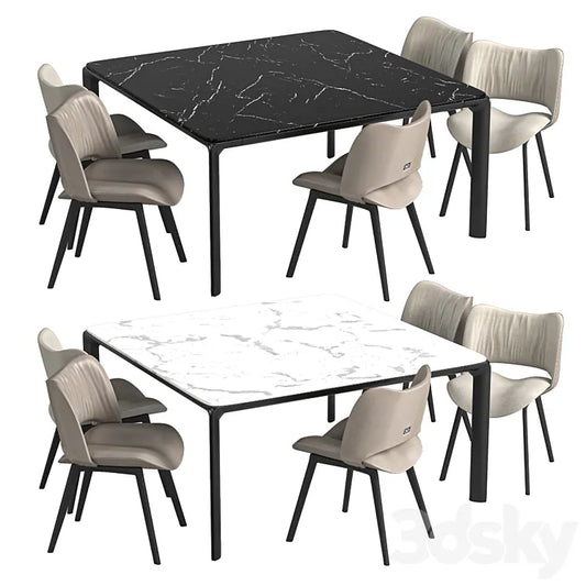 Nice Leather Chair and Homey Square Table 3DSMAX Model