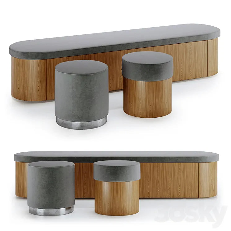 Noella pouf and ottoman 3DSMAX Model