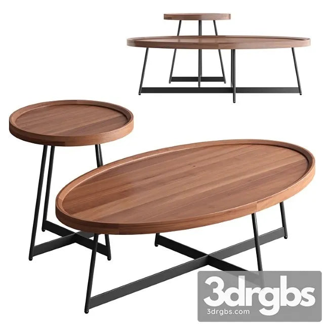 Nordic Living Room Solid Wood Coffee Table 3D Model Free