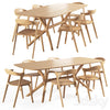 Oak-bok chair oak-x table 3DSMAX Model