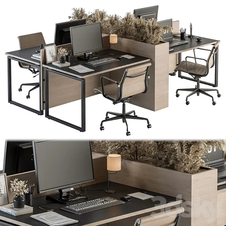 Office Furniture - employee Set 20 3DSMAX Model