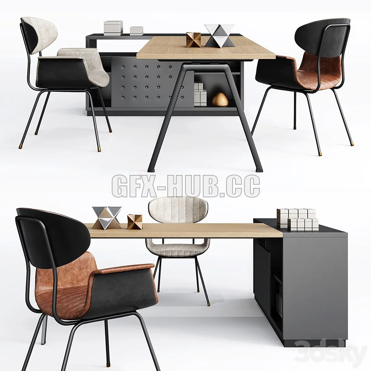 Office furniture set 3dsMax Model