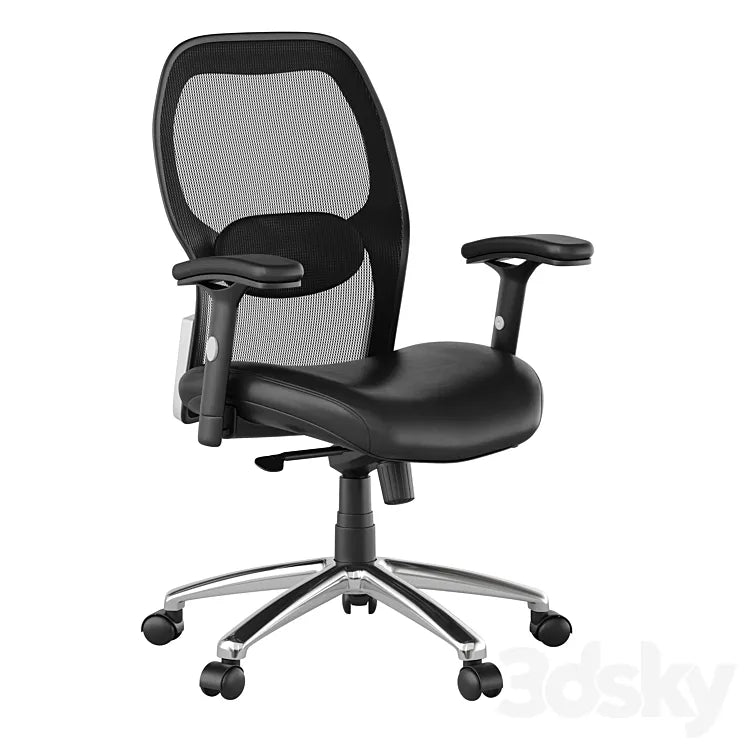 Office swivel chair with soft-leather seat 3DSMAX Model