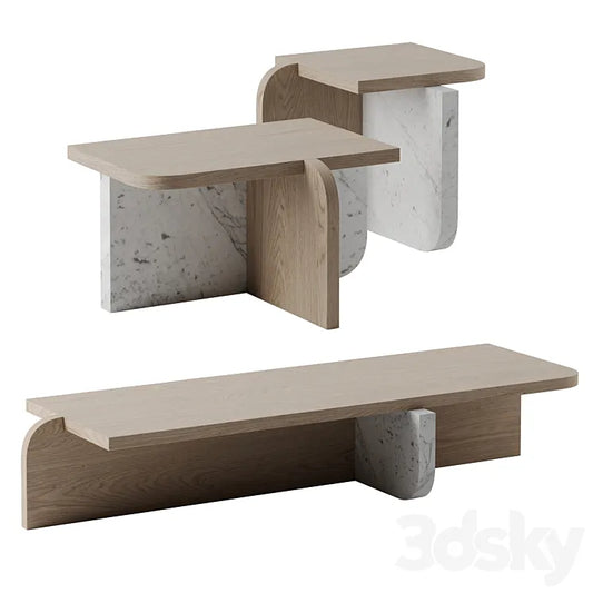 Offset coffee tables by Linteloo 3DSMAX Model