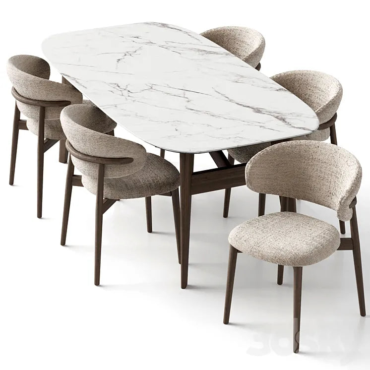 Oleandro chair and Abrey table by Calligaris 3DSMAX Model
