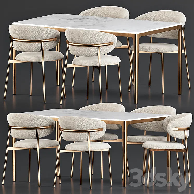 Oleandro Chair Canto Table Dining Set 3DSMAX Model