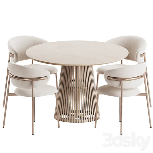 Oleandro Chair Jeanette Table Dining Set 3DSMAX Model