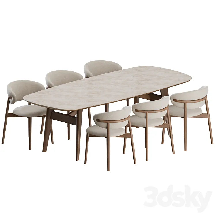 Oleandro Dinning Set 02 by Calligaris 3DSMAX Model