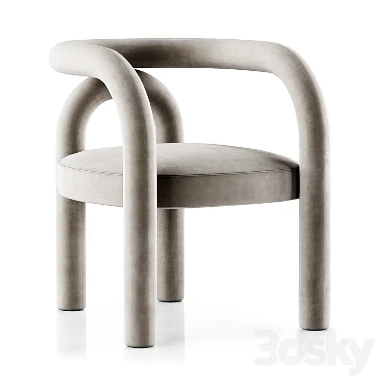 Open Back Chair by Litfad 3DSMAX Model