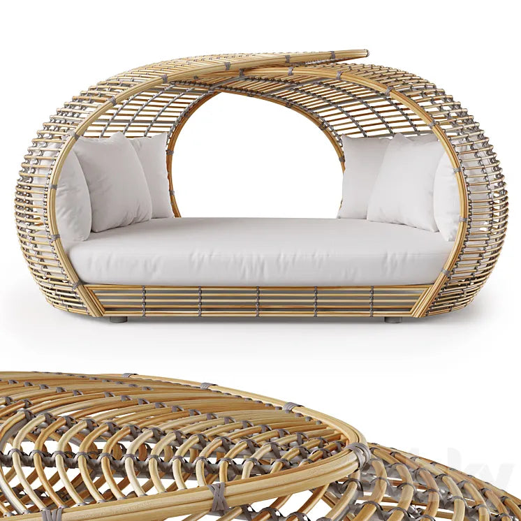 Outdoor garden rattan wicker daybed Amber 3DSMAX Model
