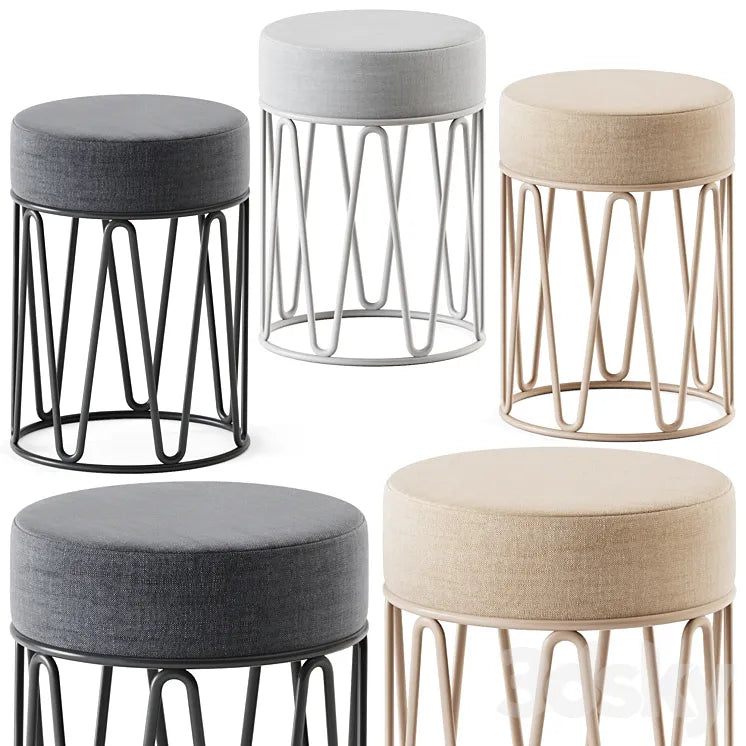 Outdoor Stool Lagarto by iSimar / Round chair 3DSMAX Model
