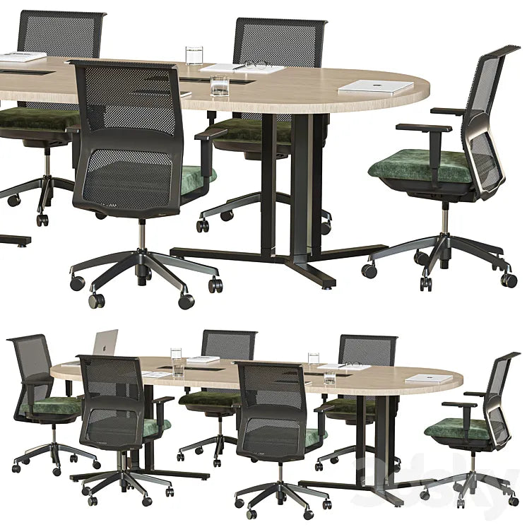 oval conference table 3DSMAX Model
