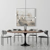 "Oval Tulip Dining Table 78 ""walnut set" 3DSMAX Model