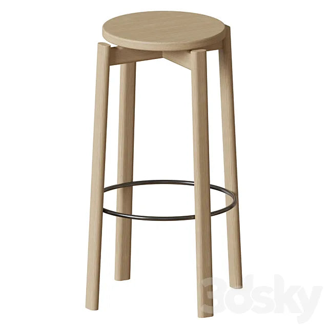 Passage Bar Stool Wood Seat 3ds Max