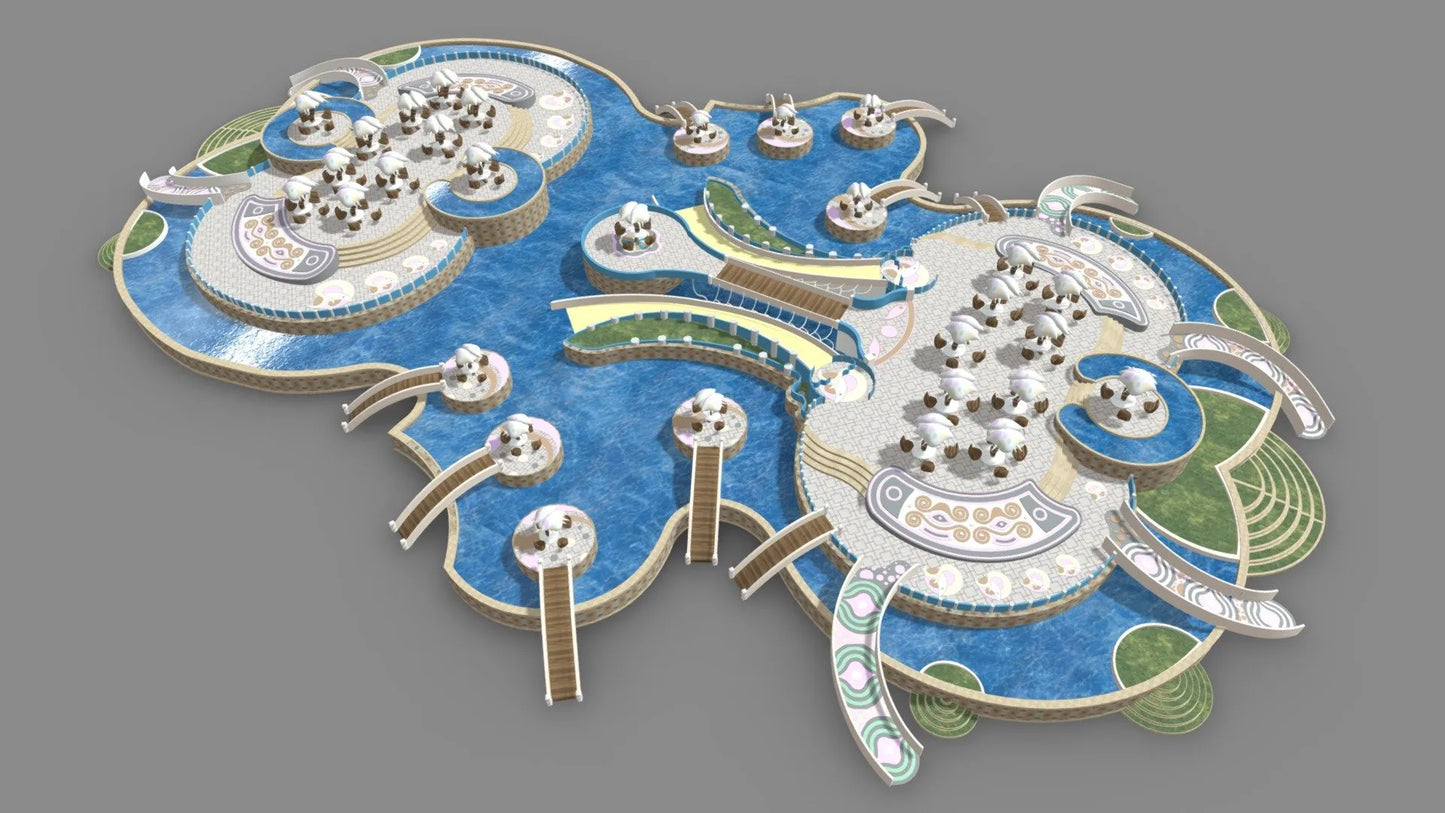 PBR Game 3D Models - 0029 Creative Swimming Pool