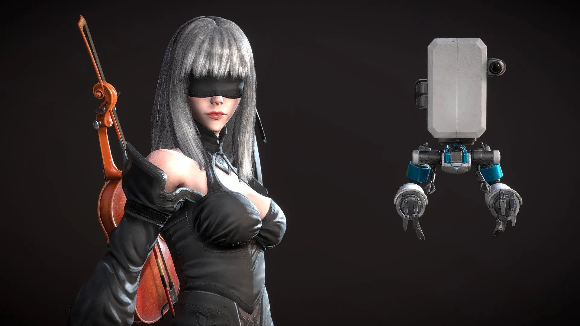 PBR Game 3D Models - 10E The Violinist