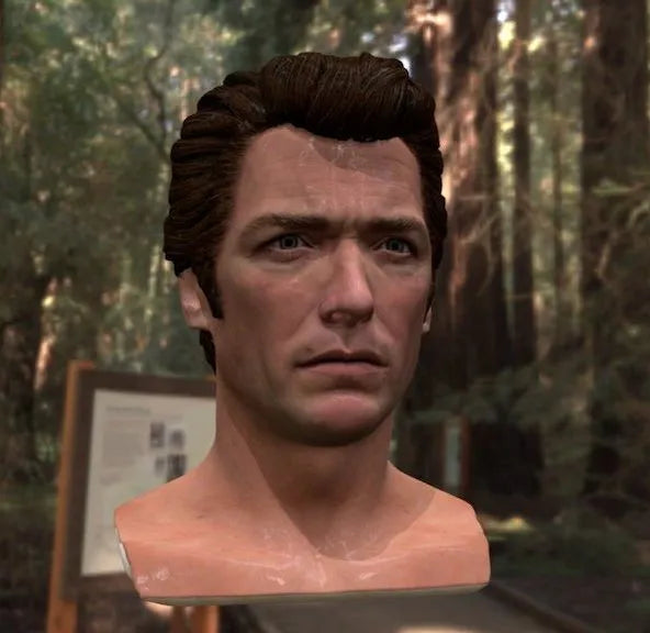 PBR Game 3D Models - 3D Printable Model Clint Eastwood Head 300K Obj